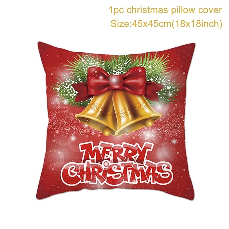 Christmas Cushion Cover Merry Christmas Decorations for Home 2026 Christmas Ornament Navidad Noel Xmas Gifts Happy New Year 2026