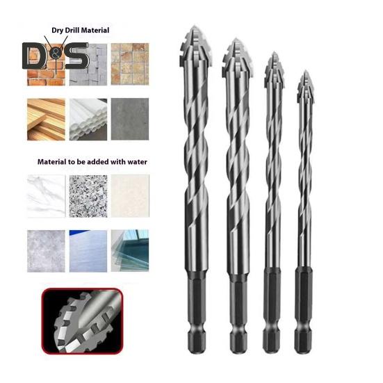 1/4Pcs Drill Bit Set High Hardness Rustproof Multifunctional Wear-Resistant Four-Flute Sawtooth Eccentric Drill Bits
