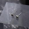 S925 Men's Earrings Men's Sterling Silver Simple Small Earrings Simple Black Diamond Earrings for Women