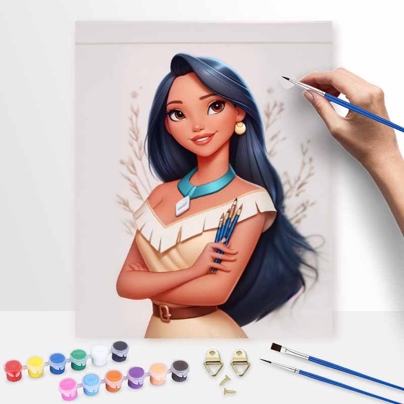Disney Pocahontas Paint By Number Kit Number Drawing Canvas DIY Picture Home Decor Painting Wall Art Prints Craft Hobby Gift Set