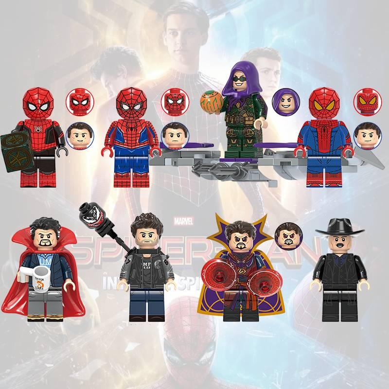 X0331 Spiderman Building Blocks Toy Set With Black And Red Superhero Suit