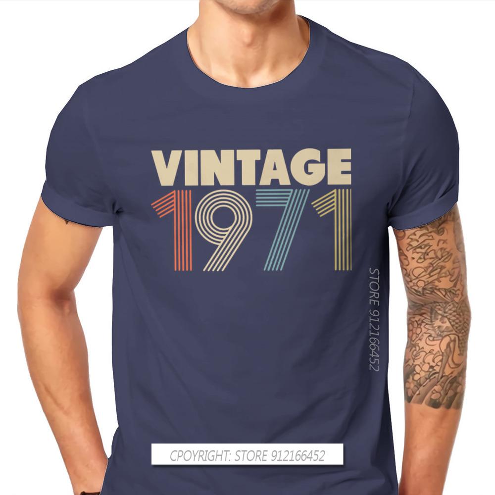 1971 50th Anniversary Fabric Tshirt Vintage Color Elegant T Shirt Oversize Unisex Tees Shirt New Design Big Sale
