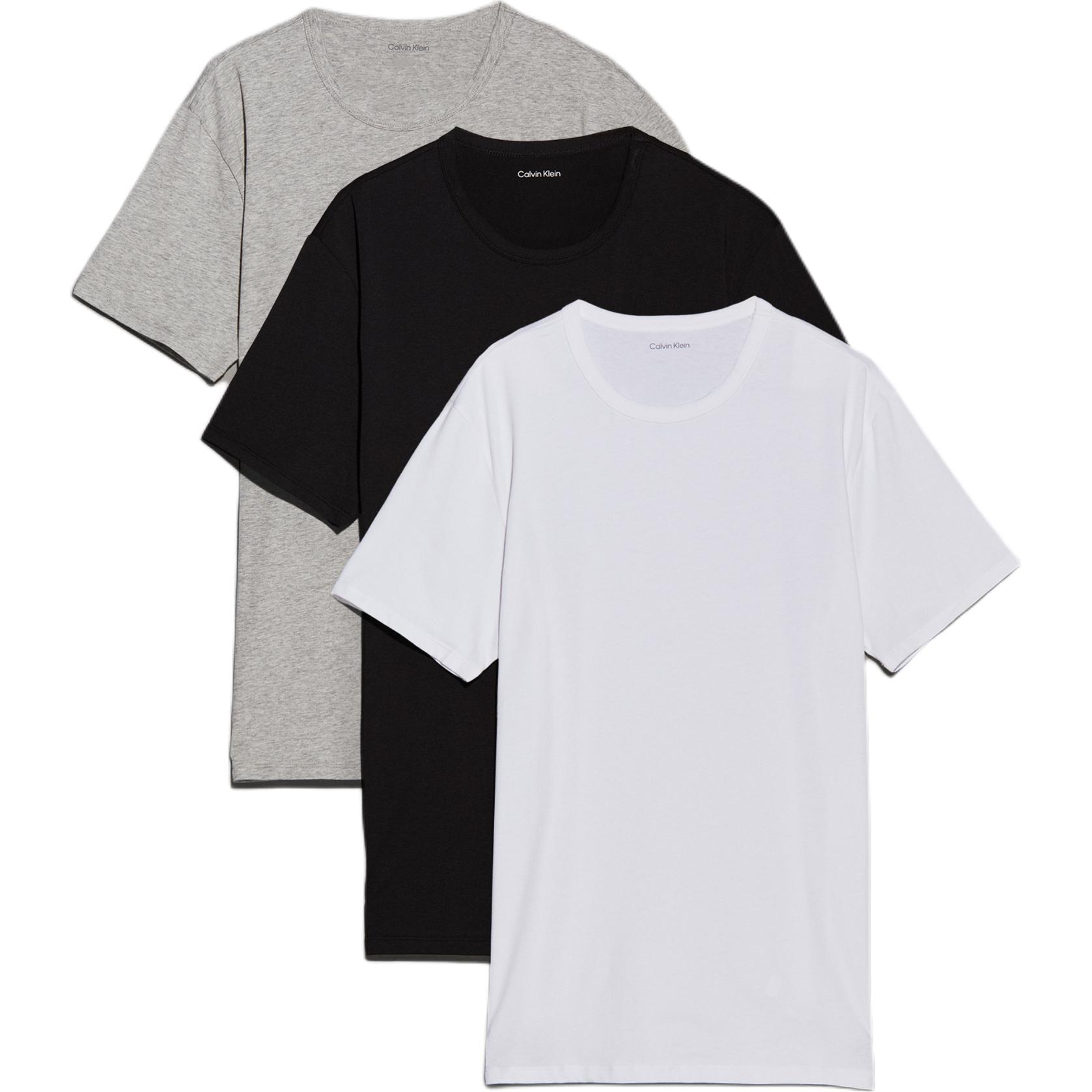 

Calvin Klein Мужские футболки с коротким рукавом и круглым вырезом, однотонные, 3 штуки, топы NB4185-MP1 L