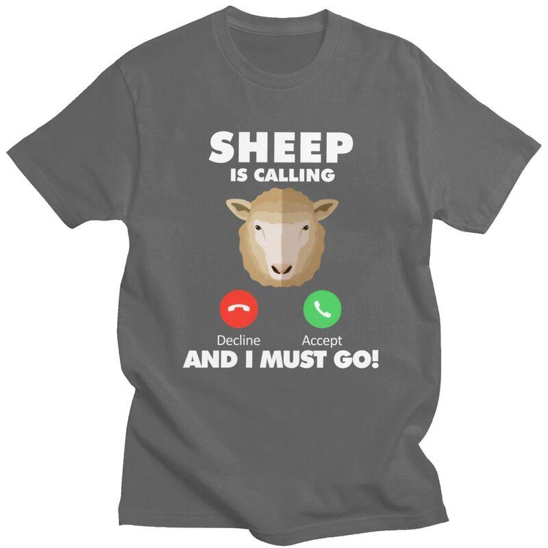 Mein Schaf ruft T-Shirts Reine Baumwolle T-Shirts Sommer Rundhals T-Shirts Lässige Kurzarm Kleidung Für Männer Geburtstagsgeschenk