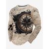 Men's 3D Stripe Printed Long-sleeved T-shirt, Comfortable, Breathable and Versatile Men's Top