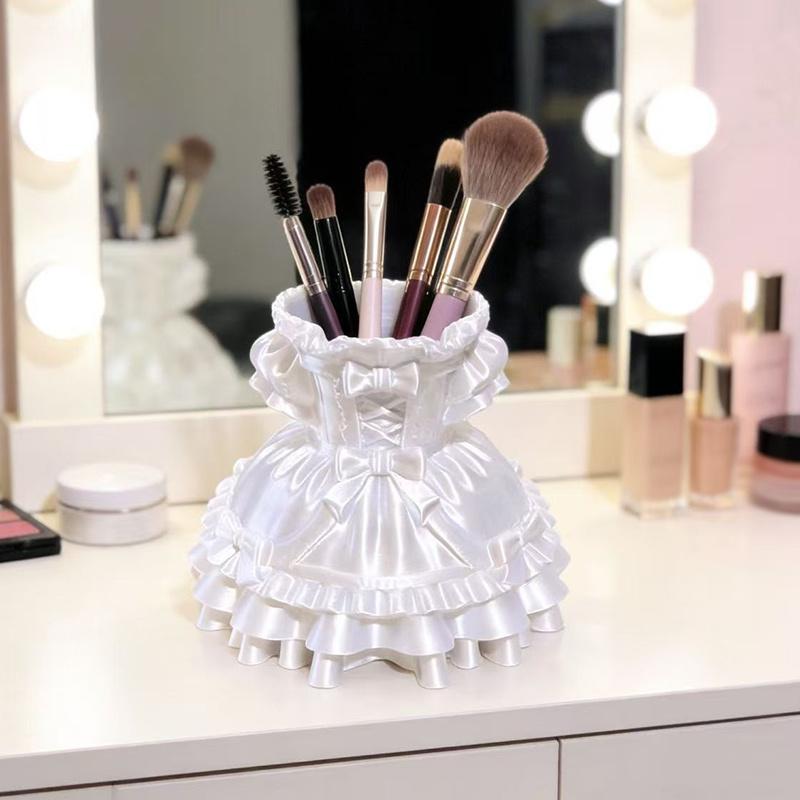 Princess Dress Style Lolita Cute Desktop Storage Box Pen Holder Cosmetic Decoration Ornament, Home Decoration