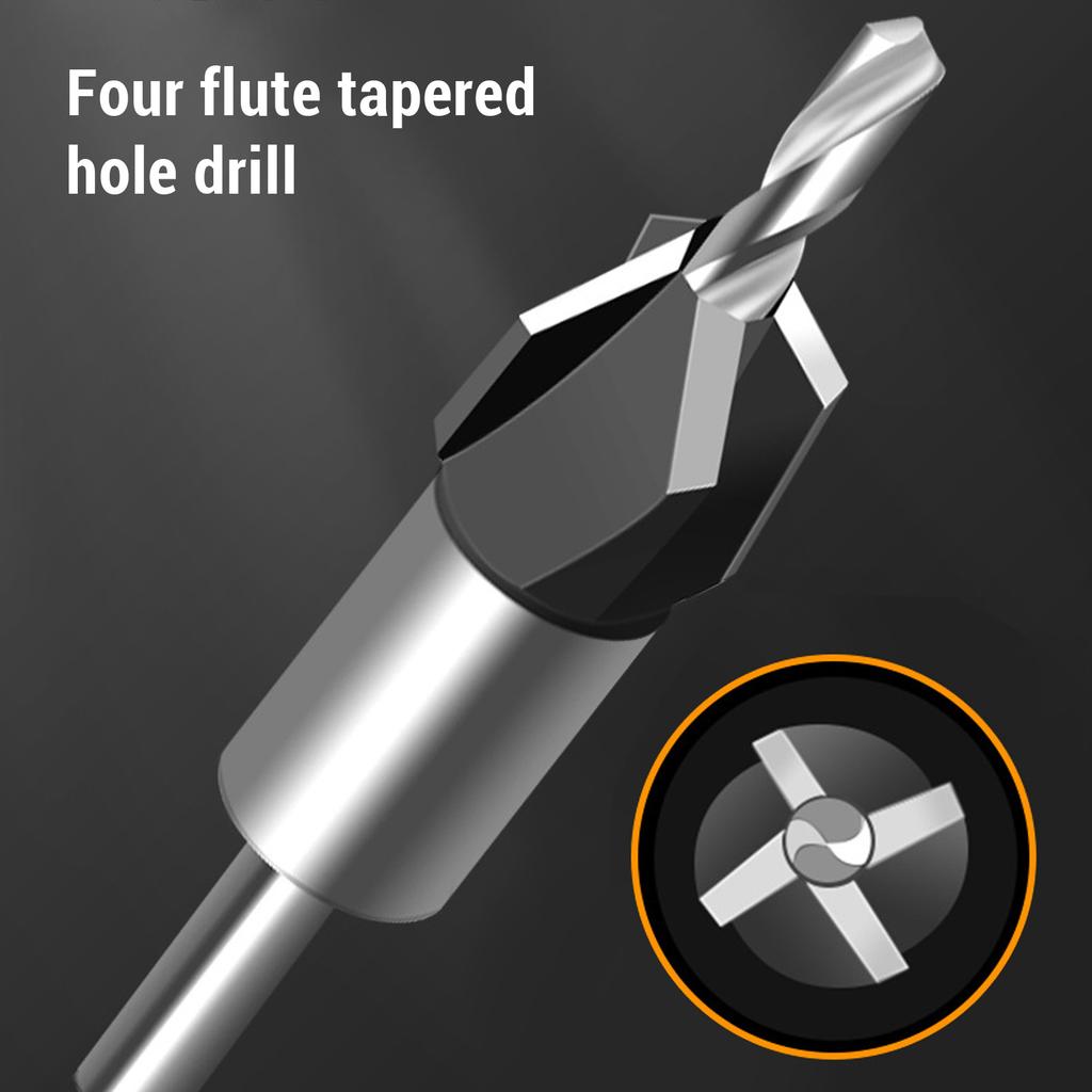Countersink Drill Bit Set 4 Flute Aluminium Alloy Adjustable Depth Countersink Wood Drill Bit Set Countersink Wood Drill Bit Set