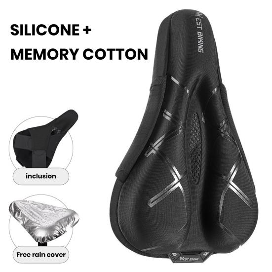Housse De Selle Vélo X Wing Large Mousse à Mémoire De Forme – Noir Antidérapant