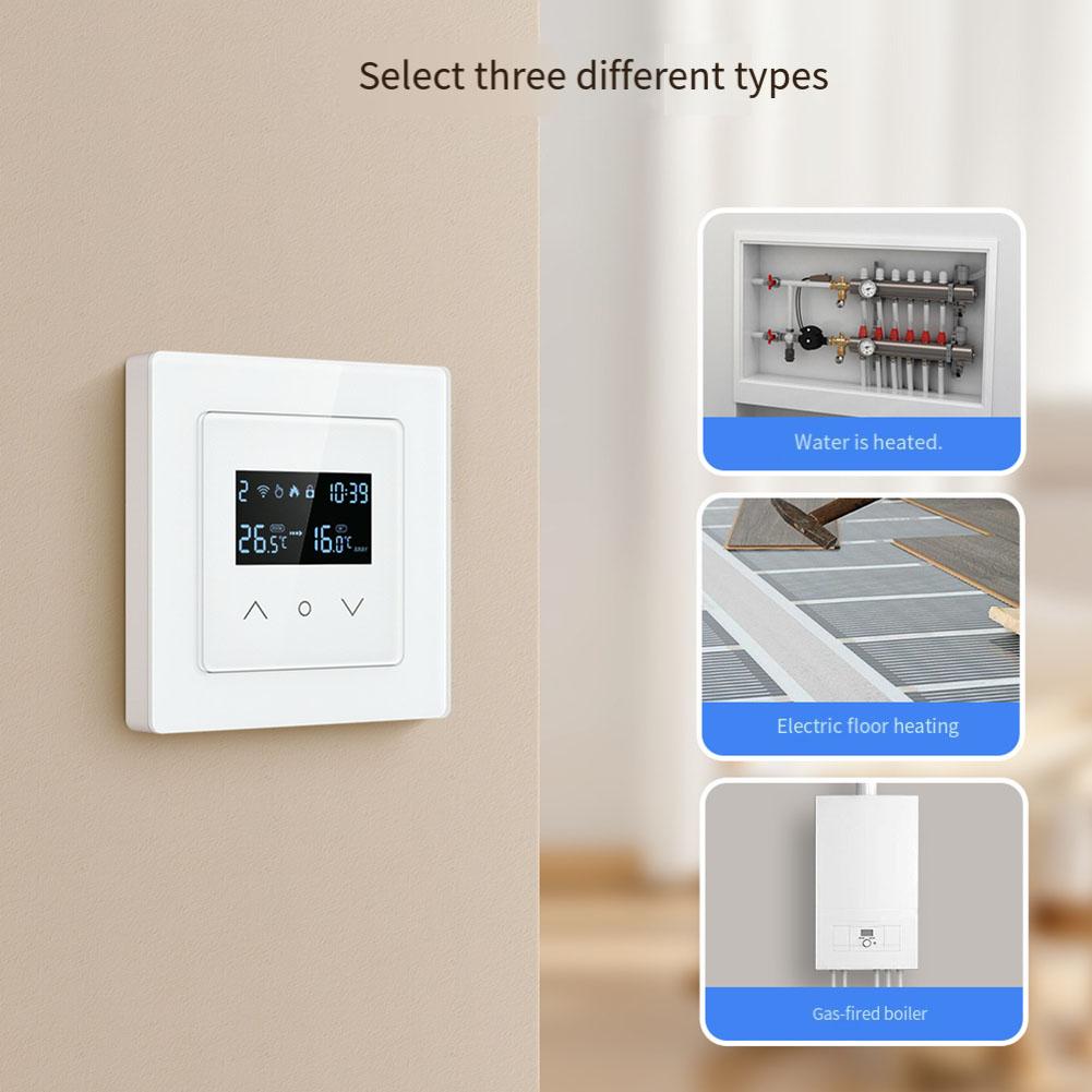 For Tuya WiFi Smart Thermostat Temperature Control Switch with Child Lock for Floor Heating and Wall Mounted Boilers