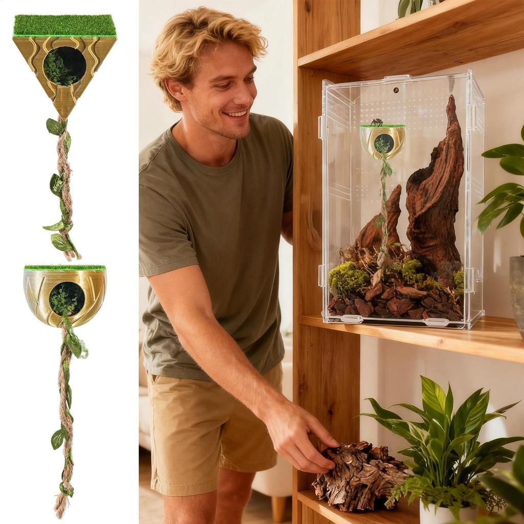 Jumping Spider Accessories Magnetic Reptile Tank Decoration Jumping Spider Hiding Cave For Terrarium Aquarium Enclosure