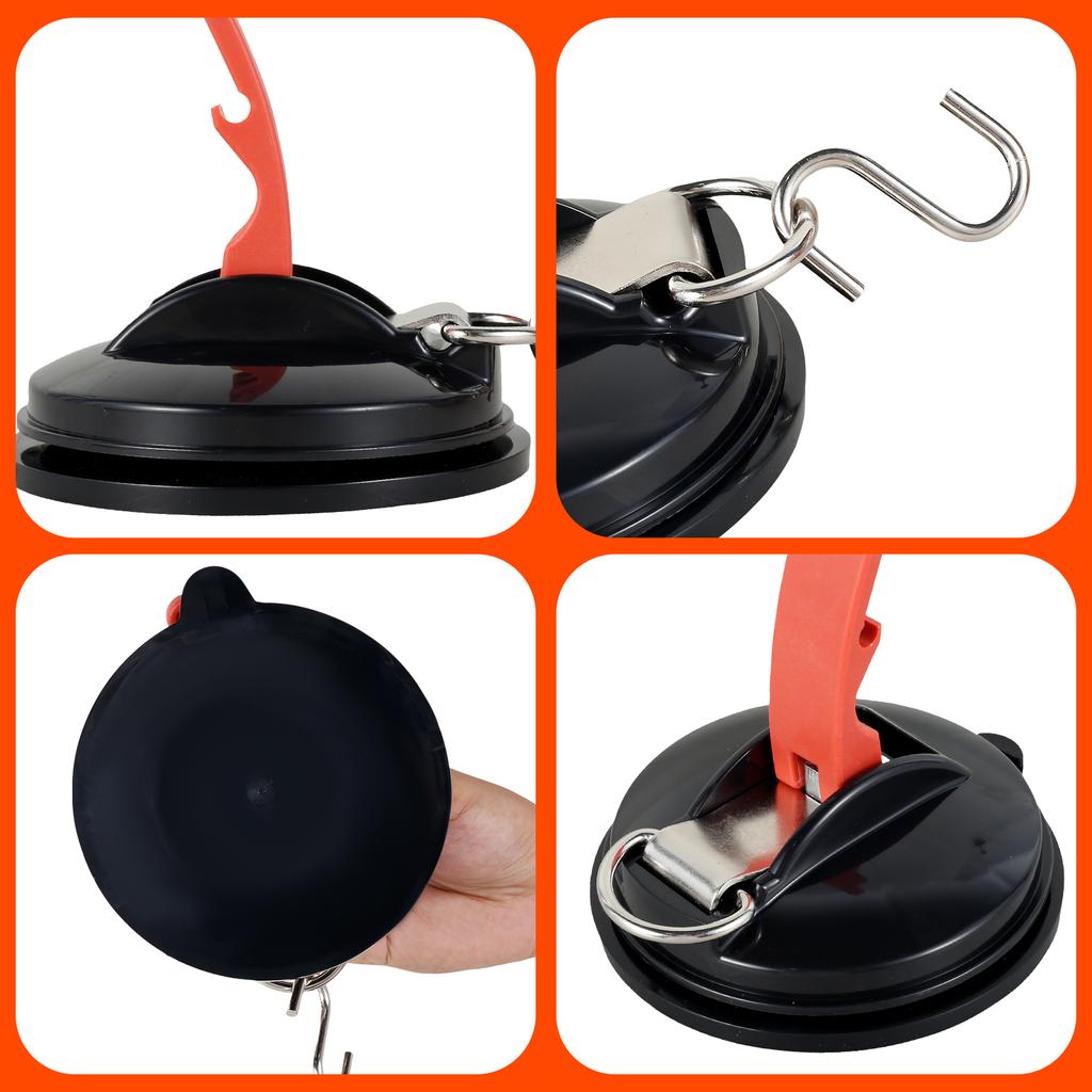Vacuum Suction Cup Anchor with Fixed Hook Suction Cup Hook for Heavy-Duty Car Watch Strap Suitable for Car Bathroom