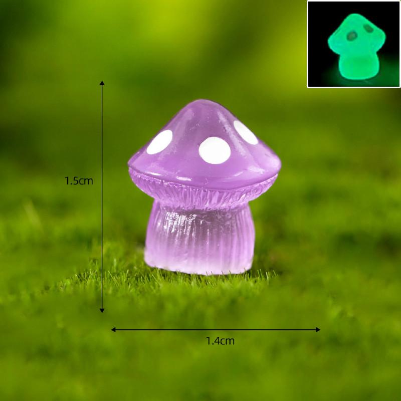 Cute Colorful Glowing Mushroom Resin Decor Luminous Miniature Desk Ornament