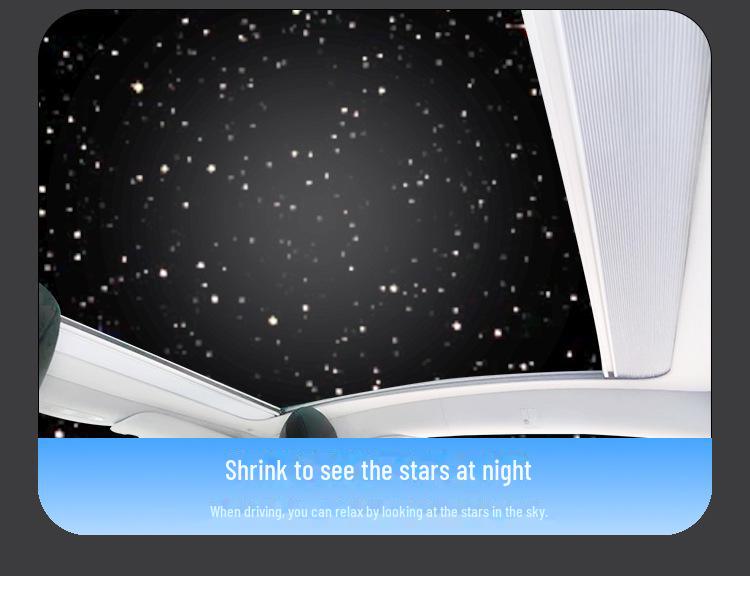 Tesla Model 3/Y Magnetic Retractable Sunshade for Roof Skylight