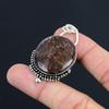 925 Sterling Silver Oval Natural Gila Monster Agate Daughter Engagement Pendant