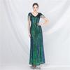 New A-shaped Pendulum Dress Skirt Craft Beaded Sequined Long A-shaped Evening Dress