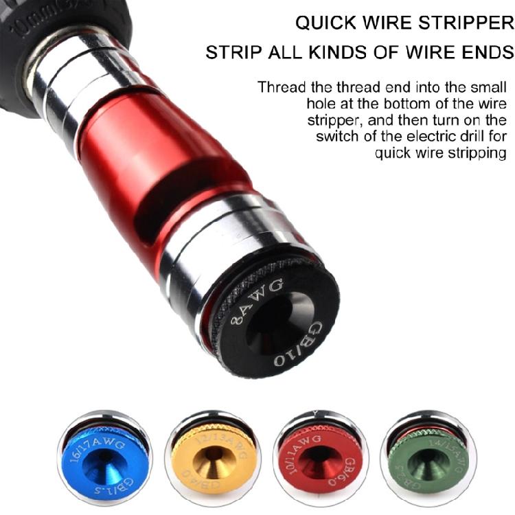Wire Stripper Aluminum 1.5/2.5/4.0/6.0/10 Stripping Tool Fast Wire Twisting Tool for Drill Electrical Wire Twisting Tool