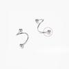 Silver S-shaped Heart-shaped Star-shaped Round Ball Stud Earrings with Rotating Screw Fastening Clasps