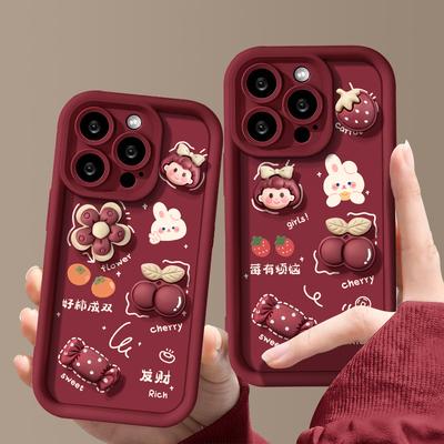 Applicable To Apple 15promax Mobile Phone Case IPhone 13/14 Rich Three-dimensional Doll 11/12 Matte Silicone Xs