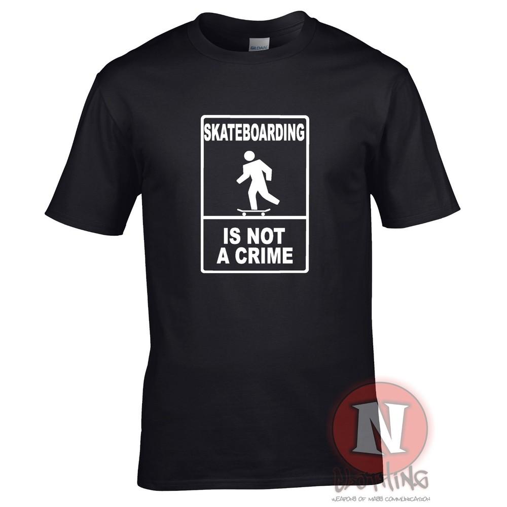 Skateboarding Is Not A Crime Skating TShirt Cool Skateboard Design Logo Tee