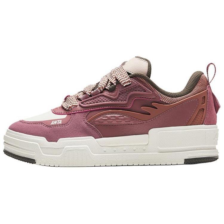 

Anta Slip Resistant Abrasion Resistant Low top Skateboard Shoes Women s Pink White 122418041-4 40