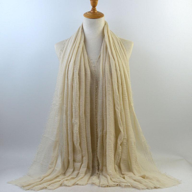 

Cotton Linen Crinkle Ethnic Style Scarf Lightweight Breathable Long Shawl Wrap for Women Men Unisex Comfortable One Size