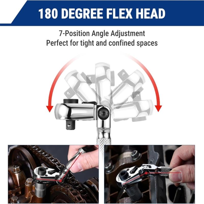1/4inch Drive Ratcheting Wrench Featuring 72Tooth Mechanism And Reversible Switching For Precise Work Socket Wrench