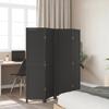4 Piece Black Folding Screen Solid Paulownia Wood