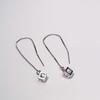 Korean Style Tassel Diamond Cube Long Dangle Earrings - Fashion Versatile Ear Wire Accessories