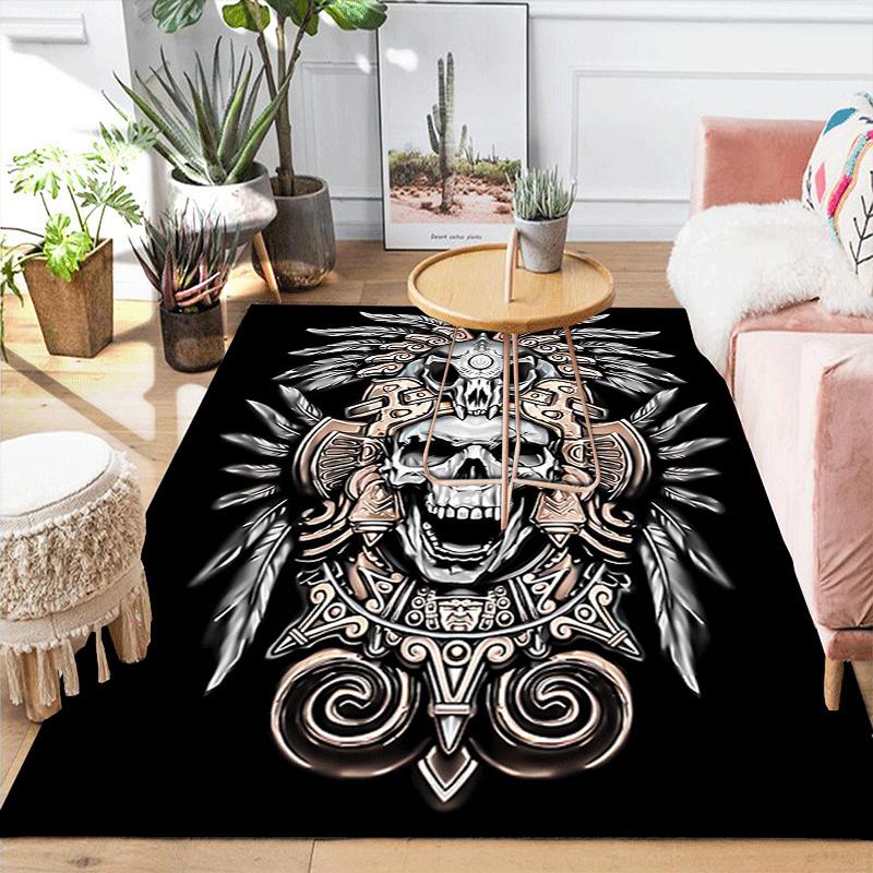 1pc Ancient Skeleton Design Indoor Area Rug - Soft, Anti-Slip, and Durable Gaming Room Decor for Bedroom, Living Room
