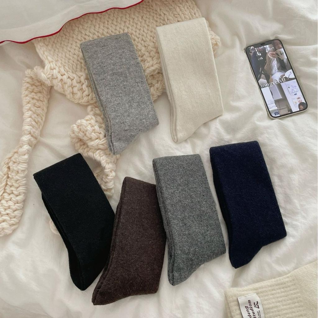 Calf Socks For Women Boneless Solid Color Stacked Socks For Children To Thicken Warm And Warm Thick Stacked Socks