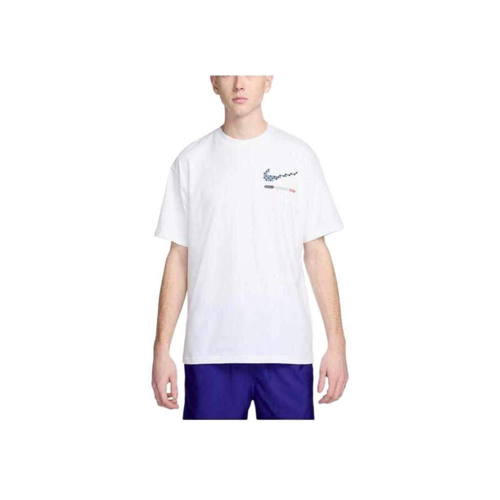 Nike Logo Print Round Neck Short Sleeve T-Shirt Men tops White FV3715-100