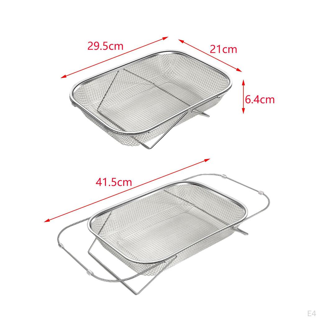 Cestello di scarico per lavello, cestello per il lavaggio, portaoggetti pieghevole sopra lo scolapasta inossidabile