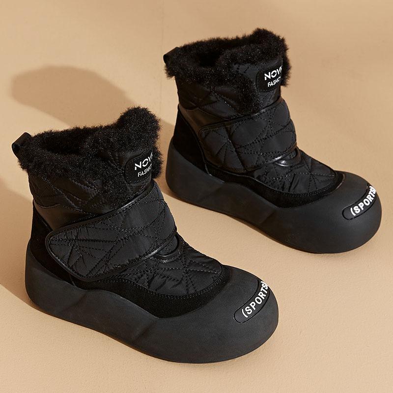 

Warm non-slip thick-soled snow boots women s velvet 2024 winter new women s shoes Korean version casual short boots women s versatile 35 белый