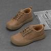Fashion Mens Casual Shoes Breathable Lightweight Leather Shoes Comfortable Work Shoes Lace-up Walking Sneakers Classic Men Boots