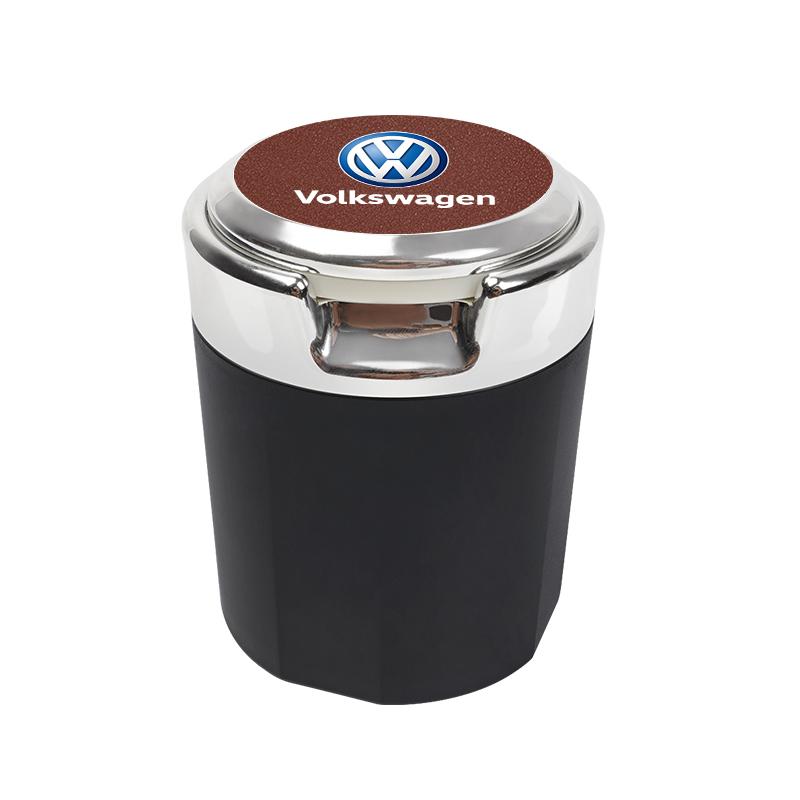 T312026 Hot VOLKSWAGEN Car Interior Ashtray Portable Garbage Box Storage Barrel For VW RLine Golf Tiguan Jetta Transporter Passat P