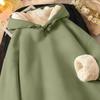 Men’s Lambswool Hoodie: Solid Color, Velvet-Lined, Trendy Winter Jacket, Loose Fit