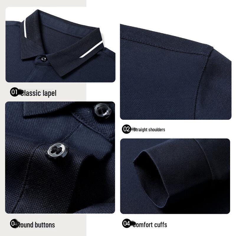 Men's Mulberry Silk Blend Long-Sleeve Polo Shirt