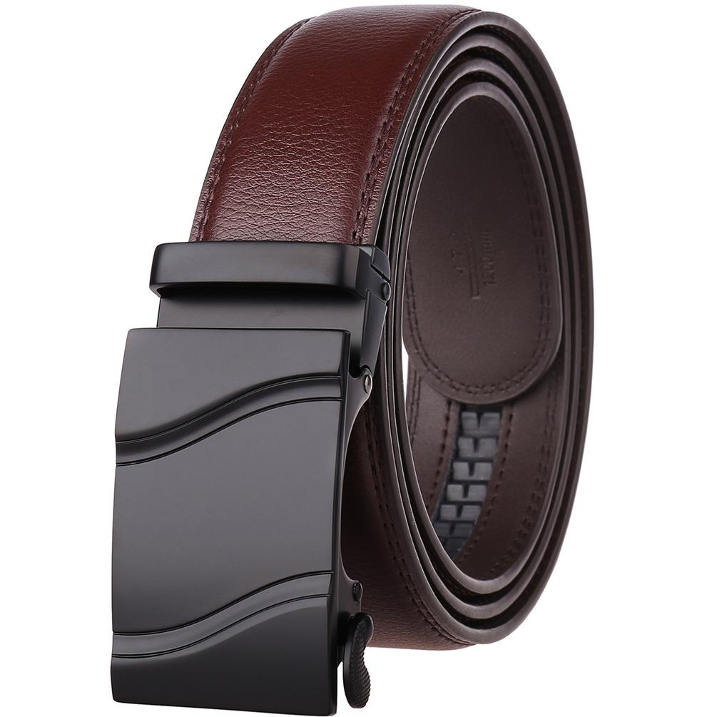 1Pcs Fashion Automatic Buckle Belt, Korean Version Of Men'S Belt, Two-Layer Cowhide Ly36-31703-1