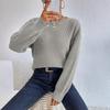 Nuovo Maglione Lavorato a Maglia da Donna Caldo di Lana Corto, Largo a Maniche Lunghe per Autunno e Inverno