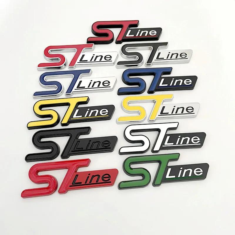 3D kovové logo ST Line odznak emblém na kufr přední mřížku pro Ford Focus MK4 PUMA Mondeo Kuga Fiesta ST Line samolepka příslušenství