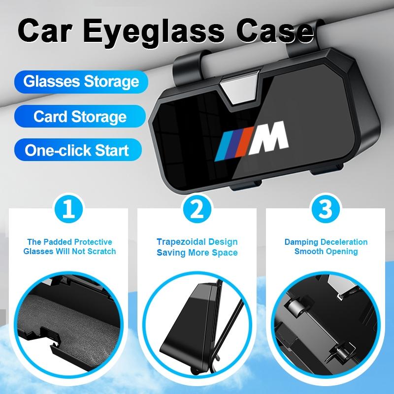 Auto Sun Visor Glasses Box Sunglasses Clip Card Ticket Holder Pen Case For BMW M E30 E39 E46 E90 E93 E60 F10 M5 M6 M7 X4 X5 X1