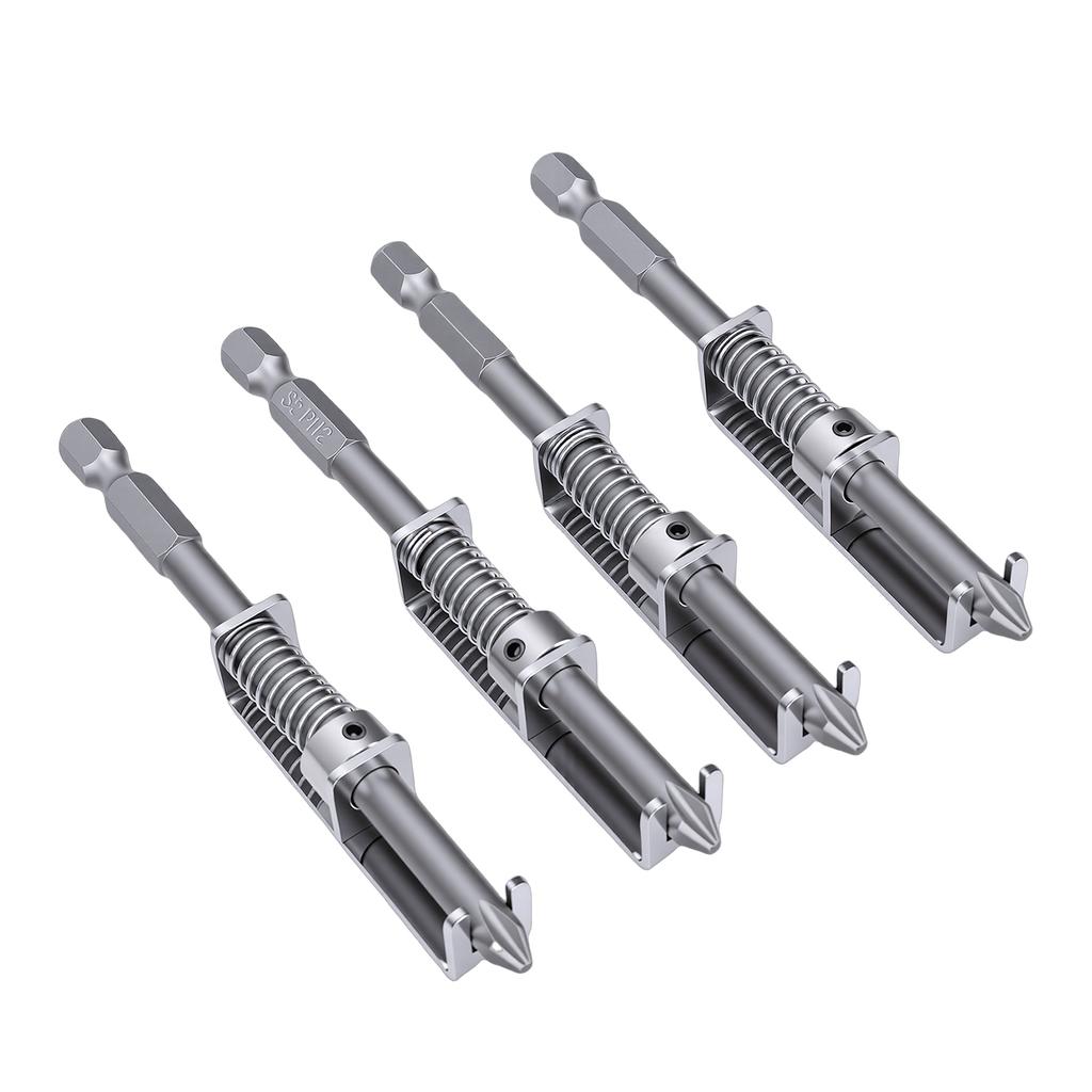 4 Pack Spring Screw Holder Drill Bit Organizer Non Slip Driver Stand with Strong Spring for Electrician Mechanic Home