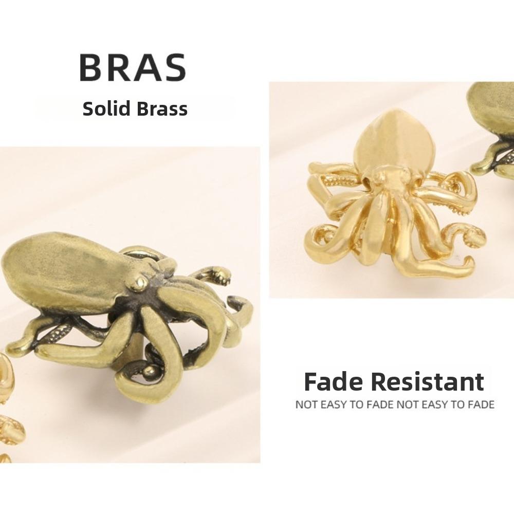 Retro Cabinet Door Knobs Furniture Hardware Wardrobe Drawer Pulls Octopus Brass Handle  Furniture