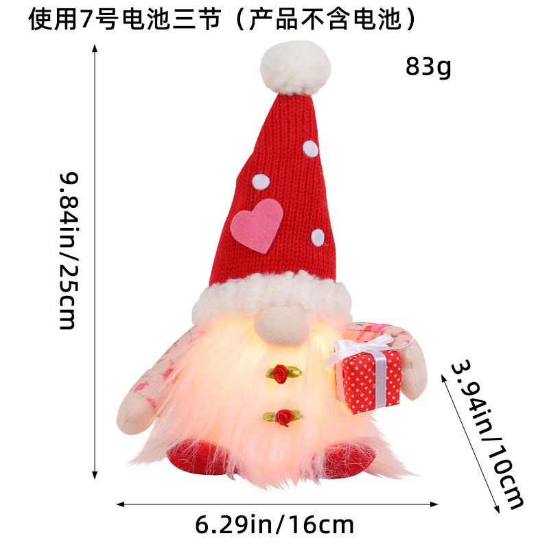 Nuovo cappello lavorato a maglia luminoso con ornamenti decorativi per San Valentino, bambola senza volto, regalo per Tanabata.