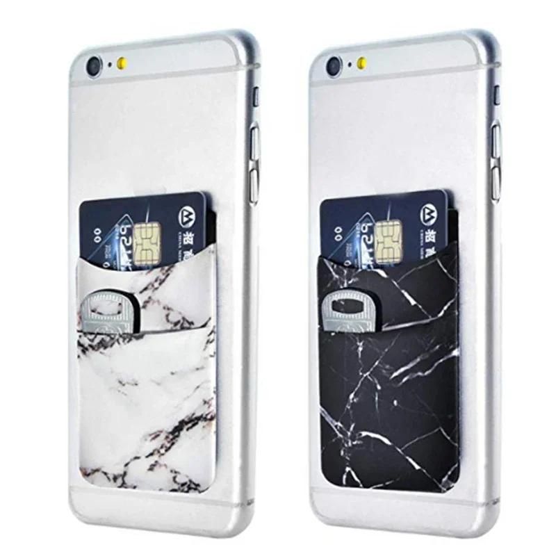 1pcs Thin Women Men Cell Phone ID Credit Card Holder Silicone Case Pouch Back Sticker Slim Wallet Case Card Holder