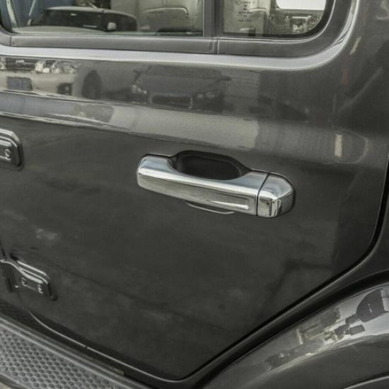 Car Door Handle Cover Trim Bezel For Jeep Wrangler JL 18- Accessories Chrome