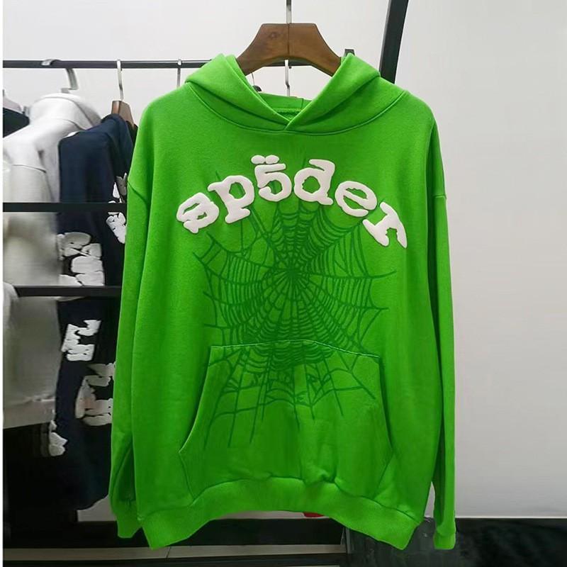 Sp5der 555555 Pěnový Potisk Tepláková Souprava Oversized Mikina Tepláky Streetwear Zimní Outfit
