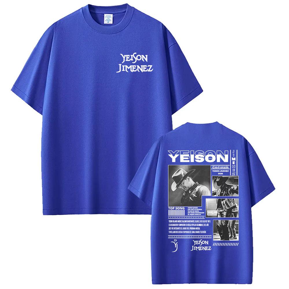 Singer Yeison JiUnisexez Album 2026 Tour Print T Shirts Unisex Women Fashion Hip Hop Gothic Tshirt High Quality Casual Cotton T Shirt