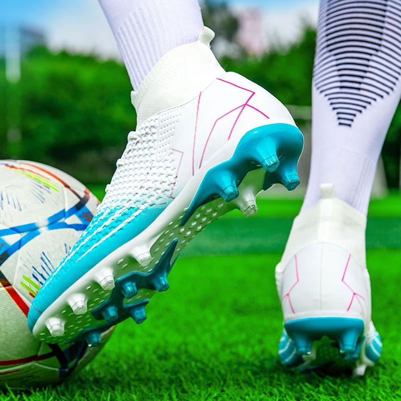 2024 Men's Soccer Shoes Large Size Ultralight Football Boots Boys Sneakers Non-Slip AG/TF Soccer Cleats Ankle Boots Unisex