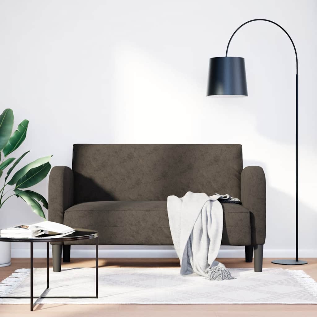 Two Seater Sofa Dark Gray 110 cm Faux Leather